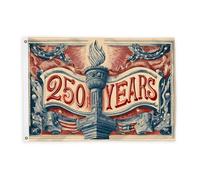 Drapeaux torches pour extérieur, bannière patriotique vintage avec étoiles - Drapeaux rouges avec corde - Décoration résistante à la décoloration pour balcon, terrasse, jardin, entrée, maison - 0,6 x