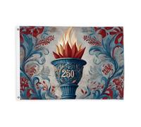 Drapeaux torches pour extérieur, classiques et élégants, flammes florales, bannière décorative rouge, résistante à la décoloration pour jardin, entrée, maison, terrasse, camping, 0,6 x 0,9 m