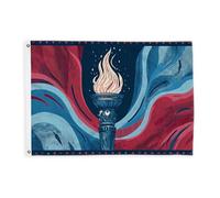 Drapeaux torches pour extérieur, drapeaux rouges patriotiques vintage avec flamme, étoiles, indépendance, avec bannière en corde, décoration d'extérieur résistante à la décoloration pour porche