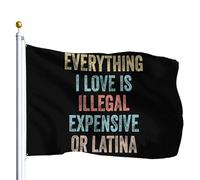 Drapeaux Tout Ce Que J'Aime Est Illégal, Cher Ou Latino Drapeau De Pirate Avec Œillets,Décoratifs Bannière Extérieure Pour Décorations Extérieur Intérieur 90X150Cm