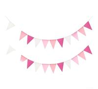 Drapeaux triangulaires colorés réutilisables en tissu polyester avec corde pour bannières de fête de douche, adaptés pour les célébrations intérieures et extérieures (E)