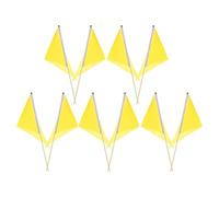 Drapeaux Triangulaires de Marquage Pelouse, Lot 10, Polyester Jaune | Identification de Zone, Insertion Facile le Sol, pour Système D’Arrosage, Jardins et Plantations