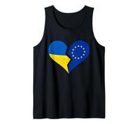 Drapeaux Ukraine et UE - Cœur brisé Vieilli Union européenne Débardeur