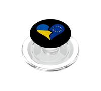Drapeaux Ukraine et UE - Cœur brisé Vieilli Union européenne PopSockets PopGrip pour MagSafe