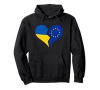 Drapeaux Ukraine et UE - Cœur brisé Vieilli Union européenne Sweat à Capuche