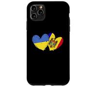 Drapeaux Ukraine Moldavie Cœur Ukrainien Moldave Double Drapeau Coque pour iPhone 11 Pro Max