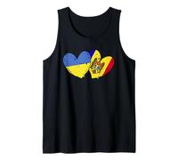 Drapeaux Ukraine Moldavie Cœur Ukrainien Moldave Double Drapeau Débardeur