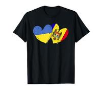 Drapeaux Ukraine Moldavie Cœur Ukrainien Moldave Double Drapeau T-Shirt