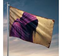 Drapeaux universitaires pour dortoir, une figurine mystérieuse en violet : l'énigmatique cape à capuche drapeau décorations de piscine drapeau extérieur porche (30 x 45 cm)