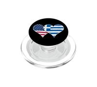 Drapeaux USA et Grèce - Cœurs Vintage américains et grecs PopSockets PopGrip pour MagSafe