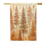 Drapeaux verticaux à l'aquarelle pour arbre d'automne, cour, jardin, 71 x 101,6 cm, double face pour l'extérieur, automne, nature, érable, forêt, maison, drapeau imprimé, paysage, décoration
