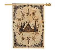 Drapeaux verticaux en lin de 71,1 x 101,6 cm double face pour l'extérieur, esthétique rétro pour maison, maison de campagne, drapeau à motif de ferme et de vacances