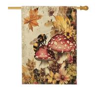 Drapeaux verticaux en toile de jute - 71,1 x 101,6 cm - Double face pour l'extérieur - Esthétique d'automne - Vintage - Décoration d'intérieur - Style rétro années 70