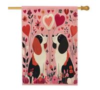 Drapeaux verticaux pour la Saint Bernard pour la Saint Bernard - 71 x 101 cm - Double face pour l'extérieur - Pour couple amusant - Chiot - Décoration d'intérieur ou d'extérieur