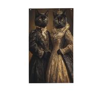 Drapeaux victoriens noirs vintage pour maison de cour, 9,1 x 1,5 m, bannière de vœux avec œillets, décoration d'intérieur et d'extérieur