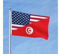 Drapeaux Vintage America Tunisie Bannières Éclatantes Durable Drapeau Maison Pour Toutes Les Saisons Événement Clubs 152X90Cm