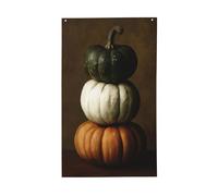 Drapeaux vintage avec 3 citrouilles empilées, bannière de vœux avec œillets, décoration d'intérieur ou d'extérieur