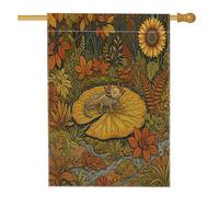 Drapeaux vintage d'automne Axolotl pour l'avant et la cour - 71,1 x 101,6 cm - Double face pour l'extérieur, esthétique - Feuille de lotus d'automne - Décoration d'intérieur et d'extérieur