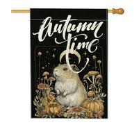 Drapeaux vintage d'automne pour maison de cochon d'Inde 71,1 x 101,6 cm double face pour extérieur, citrouille d'automne standard, drapeau vertical en toile pour la maison, esthétique et scénique