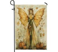 Drapeaux vintage esthétiques pour jardin féérique d'automne 30,5 x 45,7 cm double face pour décoration extérieure, motif feuille d'érable automne, citrouille, drapeau de maison, Thanksgiving
