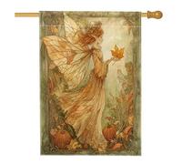 Drapeaux vintage esthétiques pour maison de fées d'automne, 71 x 101,6 cm, double face pour l'extérieur, feuille d'érable automne, citrouille, lin vertical, drapeau imprimé pour la maison
