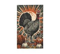 Drapeaux vintage gravés sur bois avec citrouilles de dinde, feuilles d'automne, 9,5 x 1,5 m, bannière de vœux avec œillets, décoration d'intérieur ou d'extérieur