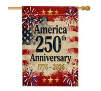 Drapeaux vintage pour maison du 4 juillet - 71 x 101 cm - Double face pour l'extérieur, 250e anniversaire des États-Unis - Drapeau vertical en toile - Drapeau patriotique pour l'avant de la cour