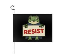 Drapeaux vintage « Résistez à la grenouille » pour jardin 30 x 45 cm