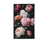 Drapeaux vintage roses sombres académiques esthétiques, 9,6 x 1,5 m, bannière de vœux avec œillets, décoration d'intérieur et d'extérieur