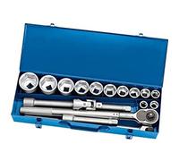 Draper 02578 Coffret de 17 douilles métriques, carré conducteur, avec cliquet télescopique 19,05 mm