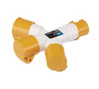 Draper 03712 Répartiteur 3 voies 110 V 16 A Prise de chantier 110 V Jaune et Blanc Taille Unique