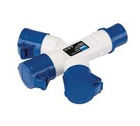 Draper 03720 Répartiteur 3 voies 230 V 16 A Prise de chantier 110 V Bleu et Blanc Taille Unique
