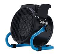 Draper 04565 Chauffage soufflant PTC, 2 kW, 2 réglages de chaleur, bleu et noir, chauffage pour la maison et le bureau