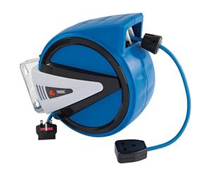 DRAPER 15051 Rouleau de câble électrique rétractable, bleu, 10 m