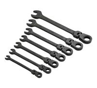 Draper 15087 Clé mixte avec têtes flexibles, Noir, Lot de 7 pièces