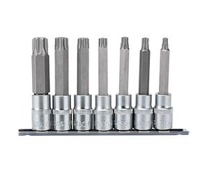 Draper 16338 Lot de 7 douilles carrées 1/2" TX-Star Security 100 mm