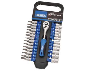 Draper 16370 Lot de 27 douilles métriques carrées 1/4"