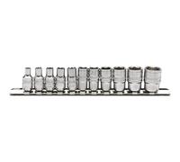 Draper 16488 Lot de 11 douilles carrées sur rail métallique Bleu 6,35 mm