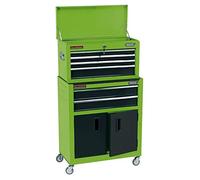Draper 19566 Armoire à roulettes combinée avec commode 6 tiroirs Vert 61 cm