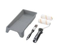 Draper 20796 Lot de 5 rouleaux de peinture et pinceaux en polyester à poils moyens avec prise en main douce, comprend des manchons de rouleau de 10,2 cm, un cadre, un plateau et un pinceau de 20 mm