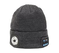 Draper 28351 Bonnet intelligent rechargeable sans fil avec lampe frontale LED et câble de charge USB, gris, taille unique