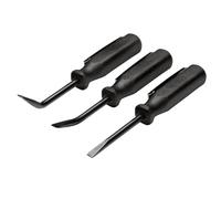 Draper 29729 Lot de 3 mini leviers de poche 125 mm Noir - Droit, 27° et 55° - Lames CRV, poignée en plastique avec clip de poche