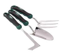 Draper 3 Piece Heavy Duty Soft Grip Fork, Trowel and Weeder Set.
