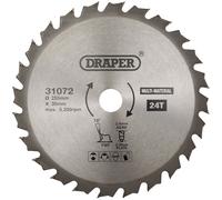 Draper 31072 TCT Multi-Usages Scie Circulaire Lame , 255 x 30mm, 24T