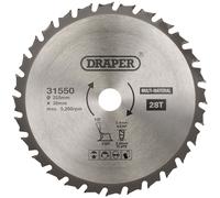 Draper 31550 TCT Multi-Usages Scie Circulaire Lame , 255 x 30mm, 28T