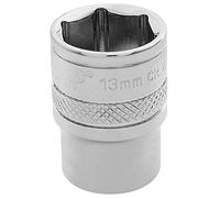Draper 32633 Douille métrique carrée 1/4" Chrome poli Taille 13 mm Bleu