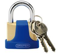 Draper 42mm Laiton Massif Cadenas 2 Clé Acier Trempé Manille Et Pare-Choc 64165