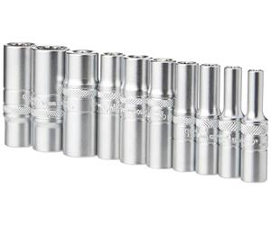 Draper 50048 Lot de 10 douilles multiprises métriques 1/4" Bleu