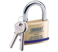 Draper 50mm Laiton Massif Cadenas 2 hampignon Broche Gobelets Acier Trempé