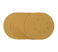 Draper 59766 Lot de 10 Disques Abrasifs Dorés Meuleuse 125mm avec Crochet et Boucle, Grain 320, Taille Unique